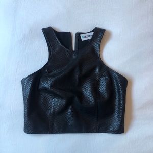 Leather crop top